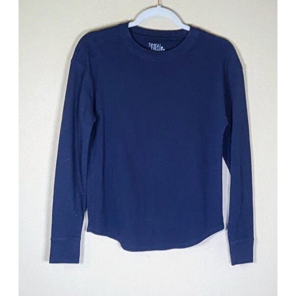 Time And Tru Women’s Thermal Crewneck Long Sleeves Navy Blue Size M (8/10) - Picture 1 of 8